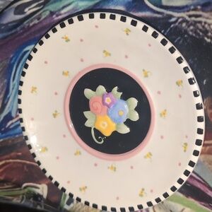 AVAILABLE - Vtg 1999 Mary Engelbert Tea saucer Meadow Flowers pastel Designed by